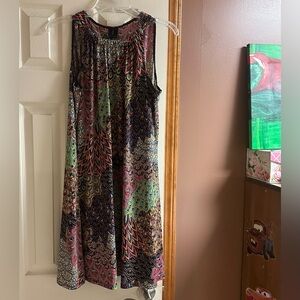 Vibrant Multicolor Sleeveless Midi Dress